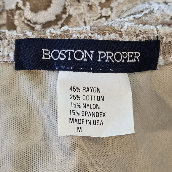 Y2K Boston Proper Biege Tan Cream Lace Cami Tank Spaghetti Strap Camisole‎ - Picture 7 of 9